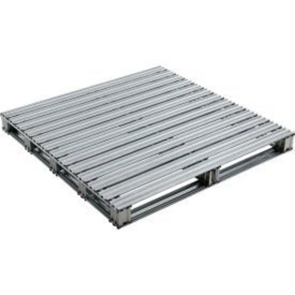 Global Equipment Global Industrial„¢ Stackable Open Deck Pallet, Galvanized Steel, 2-Way, 48"x48", 8000 Lb Stat Cap BYQ442884